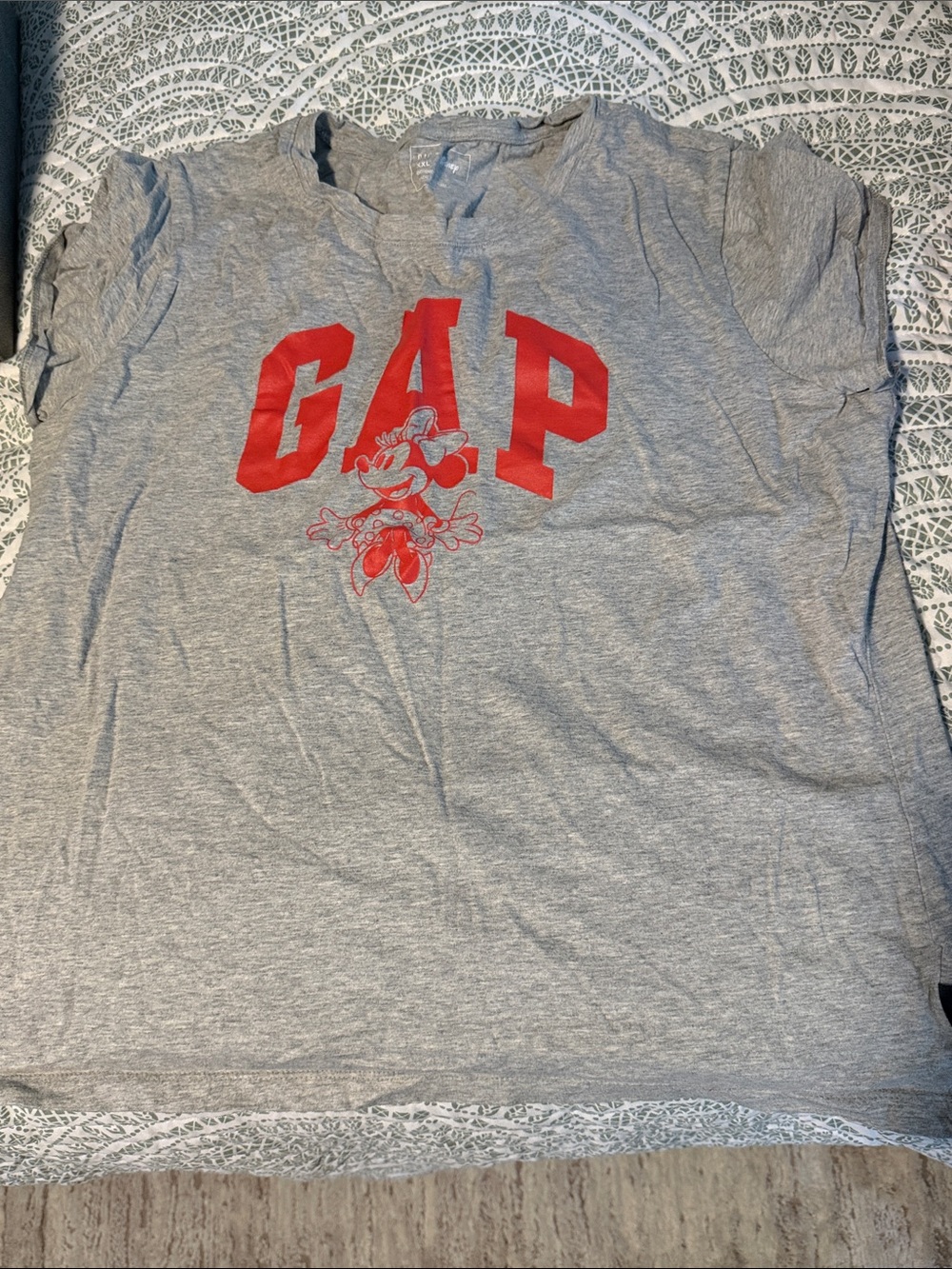 GAP Gray Tee with Red Logo and Character
